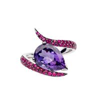 shaun leane aurora 18ct white gold 365ct amethyst and ruby ring
