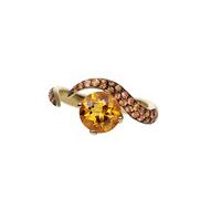 Shaun Leane Aurora 18ct Yellow Gold 1.53ct Orange Citrine And Pave Set Orange Sapphire Ring