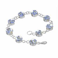 Shrieking Violet Bracelet Forget Me Not Round Link Silver