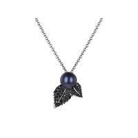 Shaun Leane Pendant Spinel Double Leaf with Single Pearl Silver
