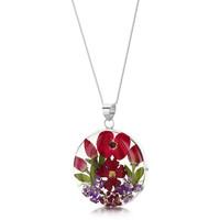 shrieking violet necklace bohemia round poppy rose silver