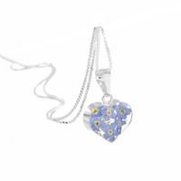 Shrieking Violet Necklace Forget Me Not Heart Silver