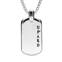 shrovetide collection silver upard dog tag 18inch necklace