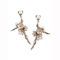 Shaun Leane Rose Gold Vermeil Large Branch Earrings with White Diamonds and Pearls