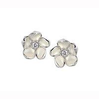 Shaun Leane Silver and Diamond Blossom Stud Earrings
