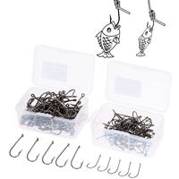 size 1 6 100pcs high carbon steel fishing hooks with barb and tiny hol ...