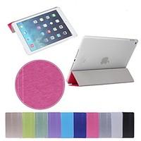 Simple Triple Fold Silk Print PU Leather Plus PC Stand Case for iPad Air 2 (Assorted Color)