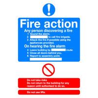 signslab a5 fire action standard pvc