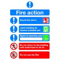 SIGNSLAB A5 FIRE ACTION SYMBOLISED