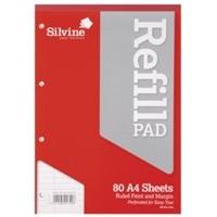 silvine refill pad a4 80lf fm a4rp 6 pack