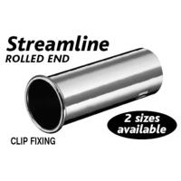 Silver Stainless Steel Streamline Rolled End Exhaust Tip