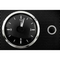 Silver & Black 12v & 24v Polished Stainless Steel Bezel Analogue Clock