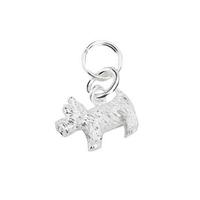 Silver Dog Charm With Ring Link