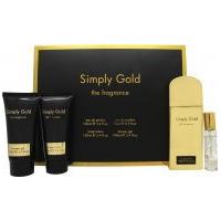 Simply Gold The Fragrance Gift Set 100ml EDP + 100ml Body Lotion + 100ml Shower Gel + 15ml Purse Spray