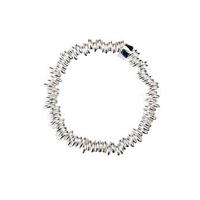 silver ring elasticated charm link bracelet