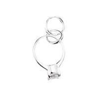 silver solitaire ring charm with ring link