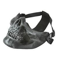 SILVER GRAY HALF FACE SKELETON MASK