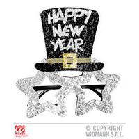 silver happy new year glasses