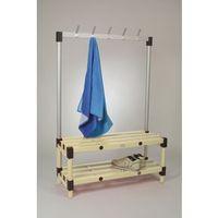 single bench with hooks cream 9 hooks length 1200mm