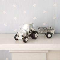 Silverplated Tractor And Trailer Money Box