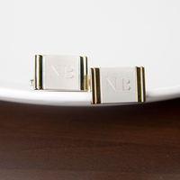 Silver With Gold Edge Cufflinks