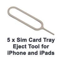 Sim Card Tray Eject Pin Tool For iPhone and iPads (Pack of 5)