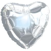 silver metallic heart foil balloon