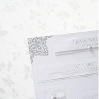 Silver Lace Wedding Table Seating Chart Kit A3