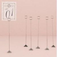 silver table number holder with tiered base