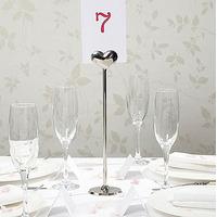 Silver Metal Heart Table Number Holder