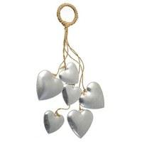 Silver Rustic Hanging Hearts Decoration