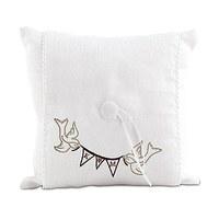 simply sweet birds with love pennant personalised ring cushion