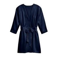 silky kimono robe navy blue small