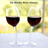six wonky wine glasses 6 glasses