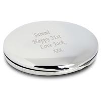 silver round compact mirror customised