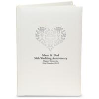 silver damask heart photo album with sleeves customised