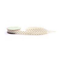 Silver and Cream Polka Dot Woven Ribbon 16 mm 3 m