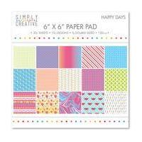 Simply Creative Happy Days Paper Pad 6 x 6 Inches 20 Pack