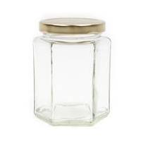Single Hexagonal Glass Jar 280 ml
