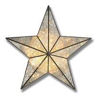 silver antique illuminated star mirror