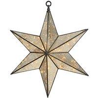 silver antique illuminated star mirror