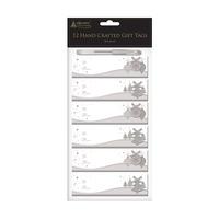 Signature Collection 12 Hand Crafted Gift Tags With Gel Pen - Silver