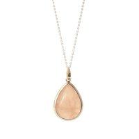 Silver and Rose Quartz Teardrop Pendant