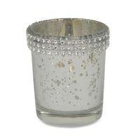 silver effect gem glass decorative jar