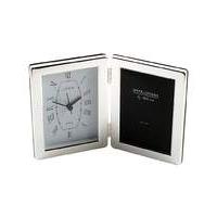 Silverplated Hinged Clock And Frame