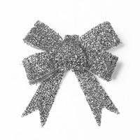 Silver Christmas Glittered Bows
