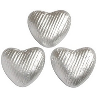 silver chocolate hearts bag of 50