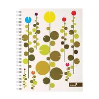 Silvine Summer Gardens (A5+) Wirebound Ruled (75gsm) 160 Pages Notebook (Assorted Designs) Ref TWA5SG (Pack of 4)