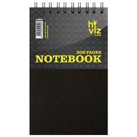 Silvine Hi Viz (127 x 203mm) 75g/m2 Twin Wire Shorthand Notebook 300 Pages (Black)
