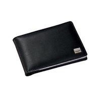 Sigel Torino Napa Leather Business Card Holder (75mm x 110mm x 16mm) with 20 Clear Pockets (Black)